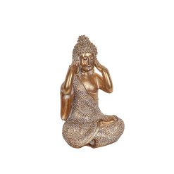 Figura Decorativa Dourado Buda 15 x 24 x 13 cm