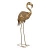 Figura Decorativa Dourado Flamimgo rosa 25 x 21 x 85 cm