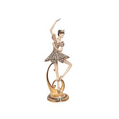 Figura Decorativa Dourado Resina Bailarina 13 x 38 x 9 cm