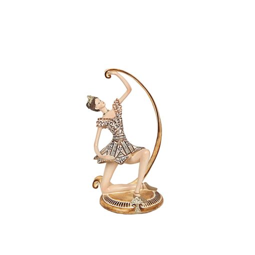 Figura Decorativa Dourado Resina Bailarina 14 x 26 x 11 cm