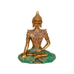 Figura Decorativa Dourado Resina Buda 16 x 22 x 8 cm