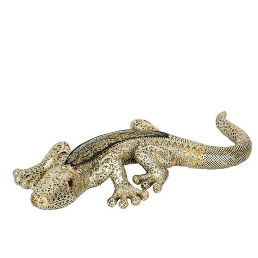 Figura Decorativa Dourado Resina Lagarto 34 x 6 x 15 cm