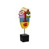 Figura Decorativa Multicolor Face 20 x 53 x 11 cm art deco