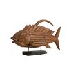 Figura Decorativa Natural Madeira Peixe 80 x 50 x 20 cm