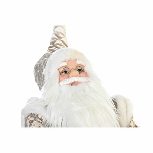 Figura Decorativa Pai Natal Natal Cinzento Champanhe Madeira 42 x 22 x 48 cm - Image 4