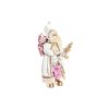 Figura Decorativa Pai Natal Natal Cinzento Cor de Rosa PVC Madeira 32 x 20 x 60 cm