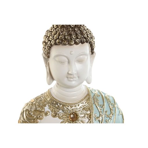 Figura Decorativa Turquesa Dourado Buda Oriental 12 x 12 x 22 cm - Image 2