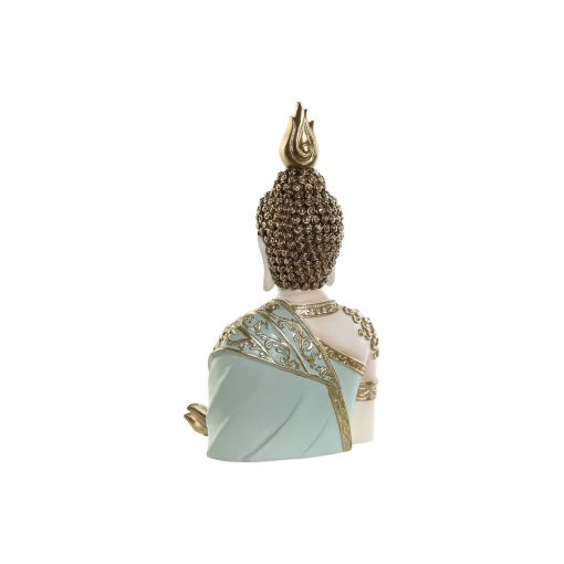 Figura Decorativa Turquesa Dourado Buda Oriental 12 x 12 x 22 cm - Image 5