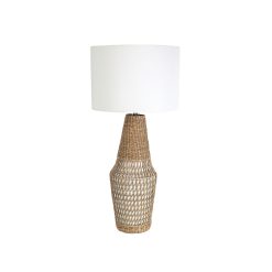 Lâmpada de mesa Bege Bambu Fibra 38 x 80 x 38 cm