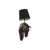 Luminária de parede Preto Catanho escuro Colonial Cavalo 220 V 18 x 21