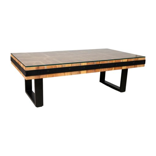 Mesa Preto Natural Madeira Reciclada 130 x 43 x 70 cm