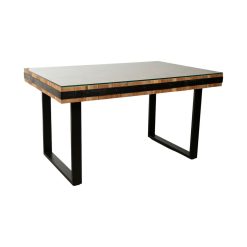 Mesa Preto Natural Madeira Reciclada 140 x 77 x 90 cm