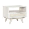 Mesa de Cabeceira Branco Rotim Madeira de mangueira 55 x 35 x 45 cm