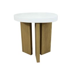 Mesa de apoio Branco Natural Madeira MDF 46 x 48 x 36 cm