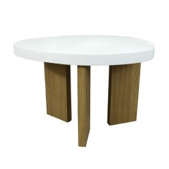 Mesa de apoio Branco Natural Madeira MDF 60 x 40 x 60 cm