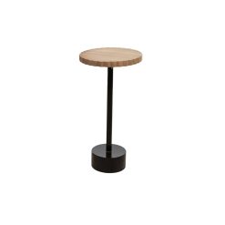 Mesa de apoio Preto Natural Metal Madeira MDF 30 x 57 x 30 cm