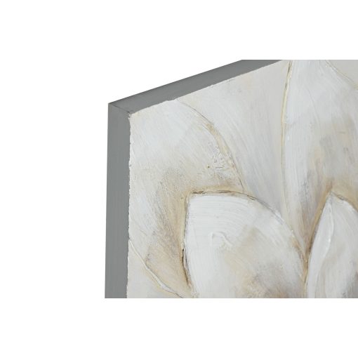 Pintura Branco Tela Madeira MDF Flor Romântico 80 x 3 x 80 cm (2 Unidades) - Image 2