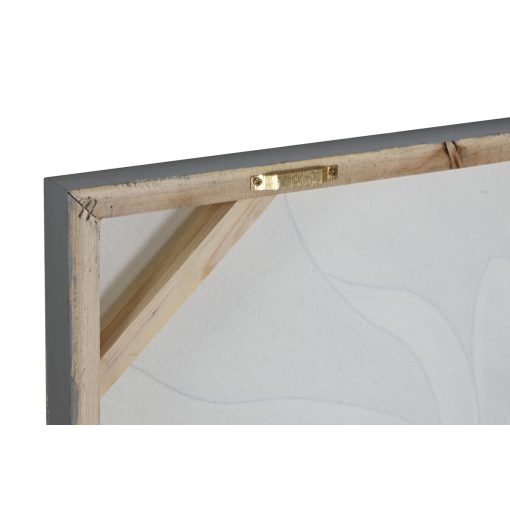 Pintura Branco Tela Madeira MDF Flor Romântico 80 x 3 x 80 cm (2 Unidades) - Image 4