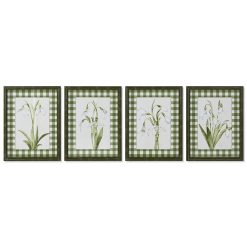 Pintura Verde Bege Shabby Chic Plantas botânicas 30 x 2