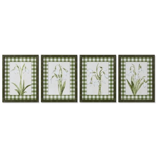 Pintura Verde Bege Shabby Chic Plantas botânicas 30 x 2