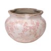 Plantador Bege Cor de Rosa Porcelana 20 x 14 x 20 cm