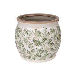 Plantador Verde Bege Porcelana 20 x 16 x 20 cm