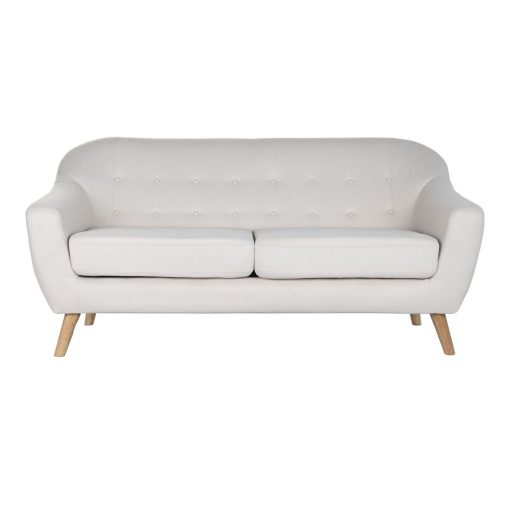 Sofá Natural Poliéster Madeira da borracha Creme (172 x 82 x 82 cm)