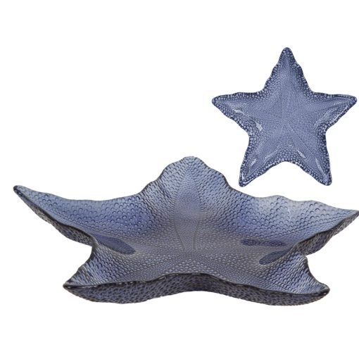 Tabuleiro de Bolso Azul Vidro Estrela 35 x 5 x 35 cm