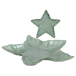 Tabuleiro de Bolso Verde Vidro Estrela 35 x 5 x 35 cm