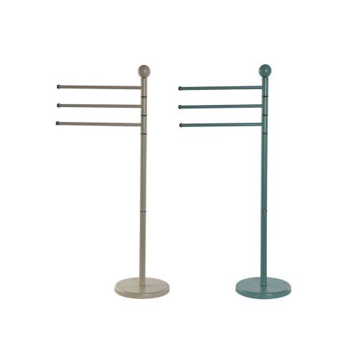Toalheiro de Pé Bege Turquesa Metal 43 x 22 x 90 cm 2 Unidades