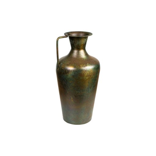 Vaso Antique Castanho Metal 25 x 51 x 25 cm Com pega