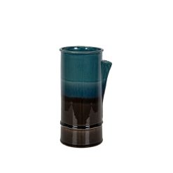 Vaso Azul Preto Cerâmica 14 x 26 x 14 cm