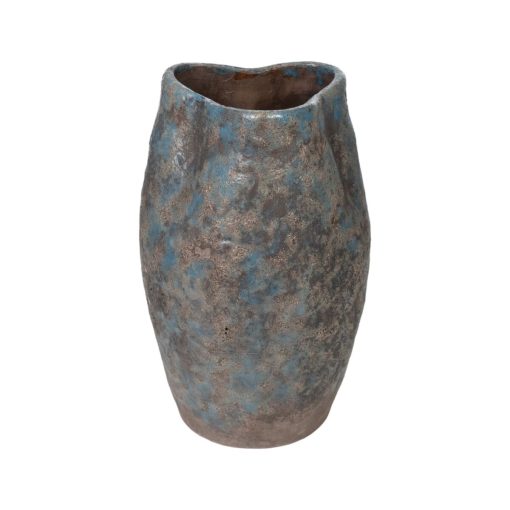 Vaso Azul Terracota Acabamento envelhecido 17 x 27 x 17 cm