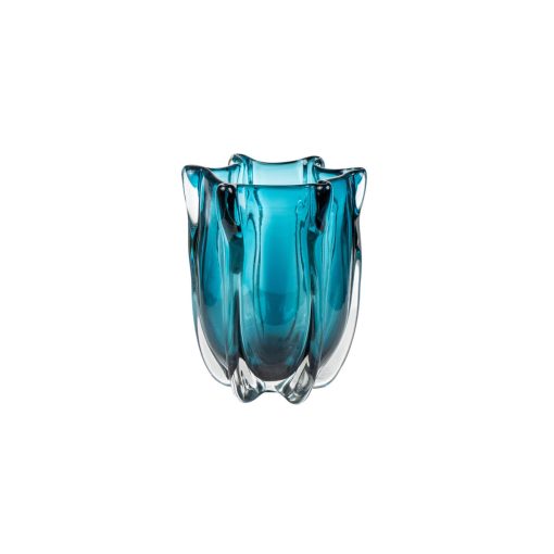 Vaso Azul Vidro 18 x 23 x 18 cm