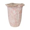 Vaso Bege Cor de Rosa Porcelana 20 x 24 x 20 cm