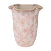 Vaso Bege Cor de Rosa Porcelana 24 x 29 x 24 cm