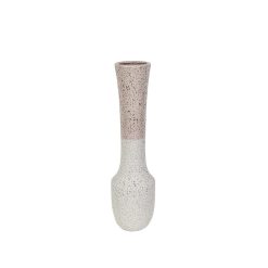 Vaso Branco/Rosa Cerâmica 15 x 59 x 15 cm