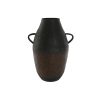 Vaso Castanho Preto Metal Vintage 38 x 29 x 51 cm