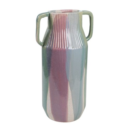 Vaso Multicolor Cerâmica 20 x 40 x 15 cm Com pegas