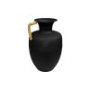 Vaso Preto Metal vime 23 x 33 x 23 cm Com pega