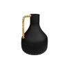 Vaso Preto Metal vime 23 x 34 x 23 cm Com pega