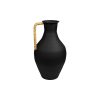 Vaso Preto Metal vime 24 x 39 x 24 cm Com pega