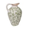 Vaso Verde Bege Porcelana 23 x 14 x 13 cm Com pega