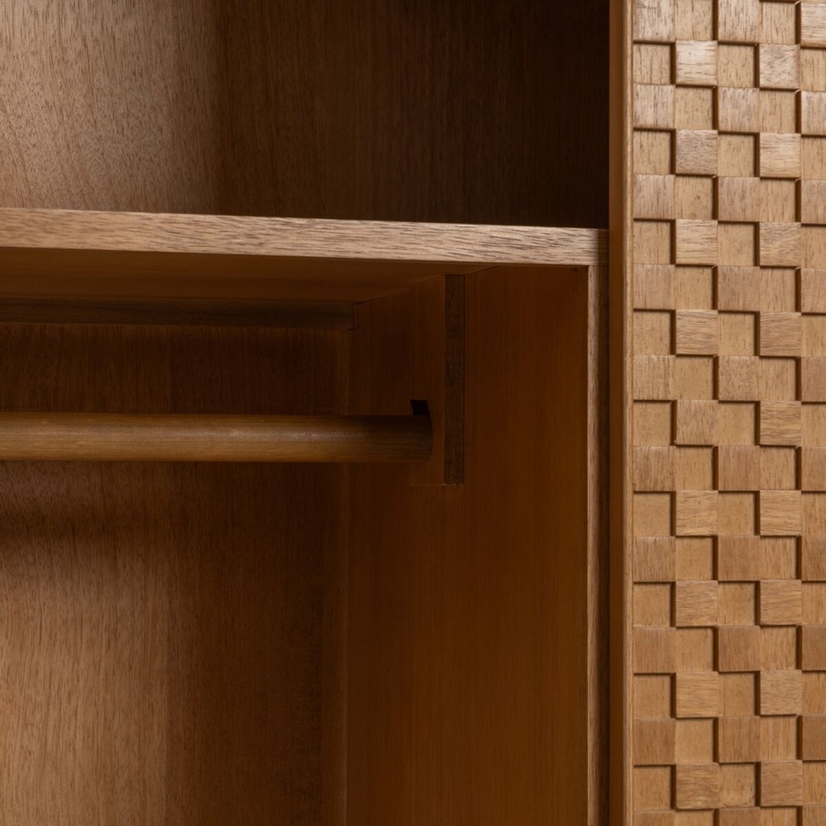 Aparador MARIGNI Preto Natural Ferro Madeira MDF 98,5 x 55 x 199,5 cm - Image 7