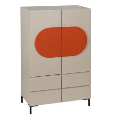 Aparador NECTO Laranja Taupe Ferro Madeira MDF 75 x 41