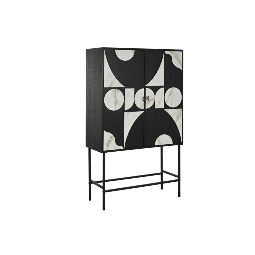 Armário Branco Preto Metal Abeto 100 x 40 x 170 cm