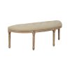 Banqueta Natural-Bege Tecido-Madeira 125 X 45 X 48 Cm
