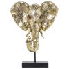 Busto Dourado Plástico Elefante 16 x 31 x 39 cm