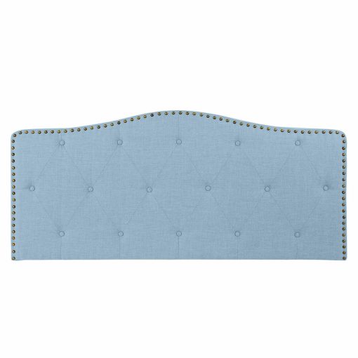 Cabeceira de Cama Azul Bege Celeste Madeira da borracha 146 x 6 x 68 cm