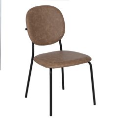 Cadeira Bege Pu/Metal Room 48 X 53 X 84 Cm